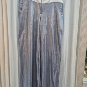 conjunto calça paetê e, tomara que caia, preta. u